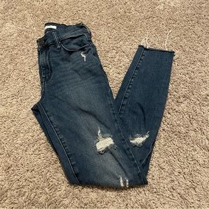 Pacsun high rise jeggings blue ripped sz 23 inseam 26”